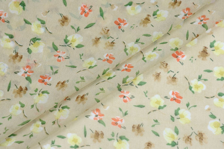 Ткань плательно-блузочная шифон, Maks Style, цветочный принт, арт. MS- 1234 D-78 C-1