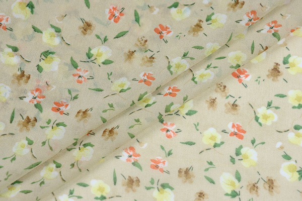 Ткань плательно-блузочная шифон, Maks Style, цветочный принт, арт. MS- 1234 D-78 C-1