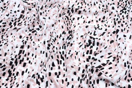 Ткань плательно-блузочная штапель, Maks Style, вискоза 100%, цвет ткани белый, арт. MS- 2208 D-6 C-1