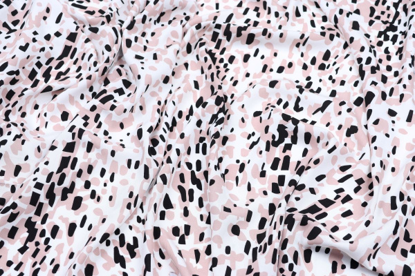 Ткань плательно-блузочная штапель, Maks Style, вискоза 100%, цвет ткани белый, арт. MS- 2208 D-6 C-1