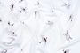 Ткань плательно-блузочная штапель, Maks Style, вискоза 100%, цвет ткани белый, аисты, арт. MS- 1226 D-21 C-1