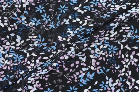 Ткань плательно-блузочная шифон, Maks Style, цветочный принт, арт B 05Z 2403