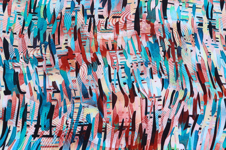 Ткань плательно-блузочная штапель, Maks Style, вискоза 100%, абстракция акварель, арт. MS- 3721 D-2