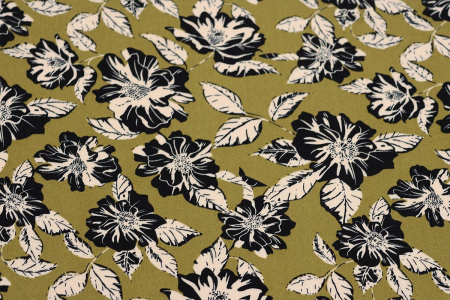 Ткань плательно-блузочная штапель, Maks Style, вискоза 100%, цветочный принт, арт. MS-1237 D-LZD621073 С-1