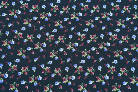 Ткань плательно-блузочная шифон, Maks Style, цветочный принт, арт. SI-3778-18 D-1015313