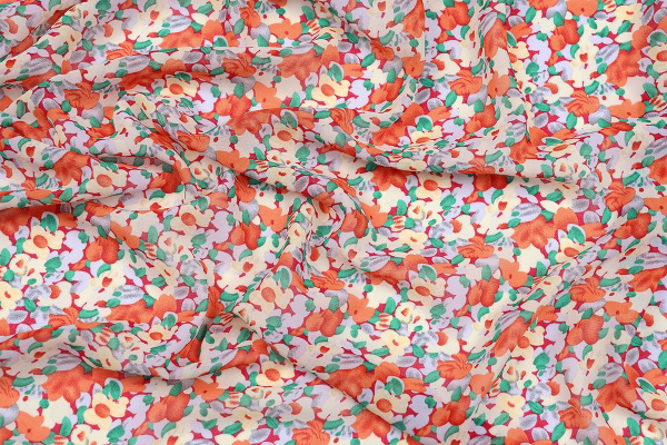 Ткань плательно-блузочная шифон, Maks Style, цветочный принт, арт. MS- 1234 D-23 C-2