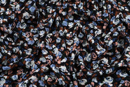 Ткань плательно-блузочная штапель, Maks Style, вискоза 100%, цветочный принт, арт. MS-1180 D-5