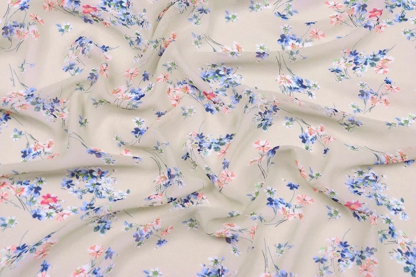 Ткань плательно-блузочная штапель, Maks Style, цветочный принт, арт MS- 1242 D-3 C-1