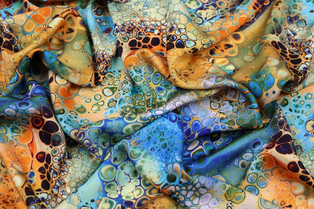 Ткань плательно-блузочная вискоза сатин, Maks Style вискоза 100%, абстракция, арт. D- 58