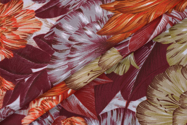 Ткань плательно-блузочная шифон, Maks Style, цветочный принт, арт. C20013A D1016513 C-A