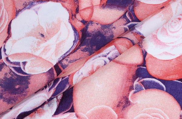 Ткань плательно-блузочная штапель, Maks Style, вискоза 100%, цветочный принт, арт. MS-2547 D-5