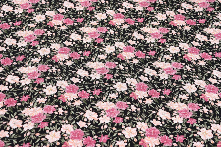 Ткань плательно-блузочная штапель, Maks Style, вискоза 100%, цветочный принт, арт. MS-2201 D-39