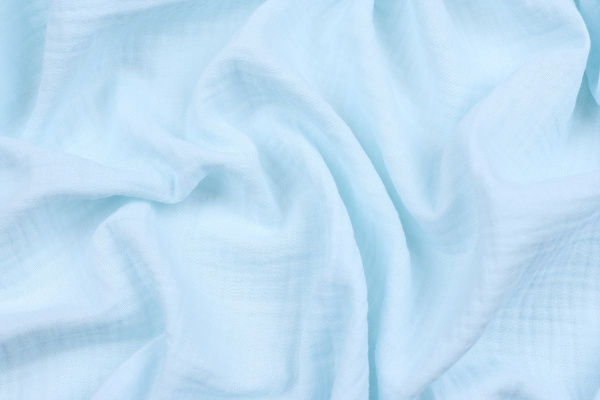 Ткань плательно-блузочная муслин однотонный, Maks Style, хлопок 100%, цвет голубой, арт. 1162 D-10