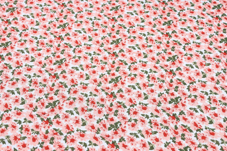 Ткань плательно-блузочная штапель, Maks Style, вискоза 100%, цветочный принт розовый, арт. MS- 2201 D-2