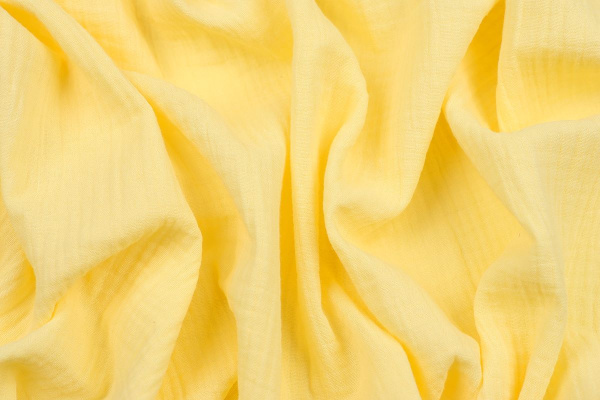 Ткань плательно-блузочная муслин однотонный, Maks Style, хлопок 100%, цвет желтый, арт. 1162 D-8