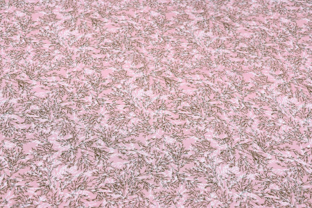 Ткань плательно-блузочная штапель, Maks Style, вискоза 100%, растительный принт розовый, арт. MS-1237 D-LZD621060 C-2
