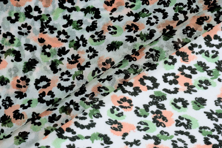 Ткань плательно-блузочная шифон, Maks Style, цветочный принт, арт. MS- 1234 D- 10 C-2