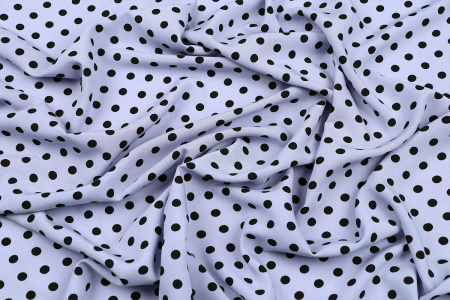 Ткань плательно-блузочная штапель, Maks Style, вискоза 100%, фиолетовый принт горох, арт. MS- 1146 D-28 С-4