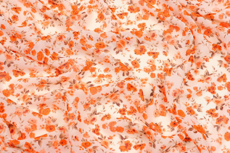 Ткань плательно-блузочная шифон, Maks Style, цветочный принт, арт. MS- 1234 D-87 C-1