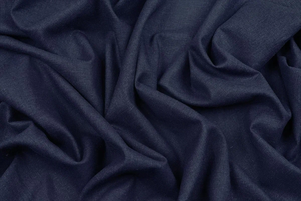 Ткань плательно-костюмная лён вискоза однотонная, Maks Style, цвет синий, арт. MS- 1161 D-14