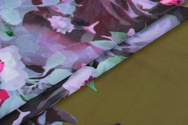 Ткань плательно-блузочная шифон,  Maks Style, цветочный принт, арт SI- 3778-18 D-1013269 C-2