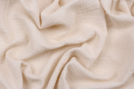 Ткань плательно-блузочная муслин однотонный, Maks Style, хлопок 100%, цвет бежевый, арт. 1162 D-3