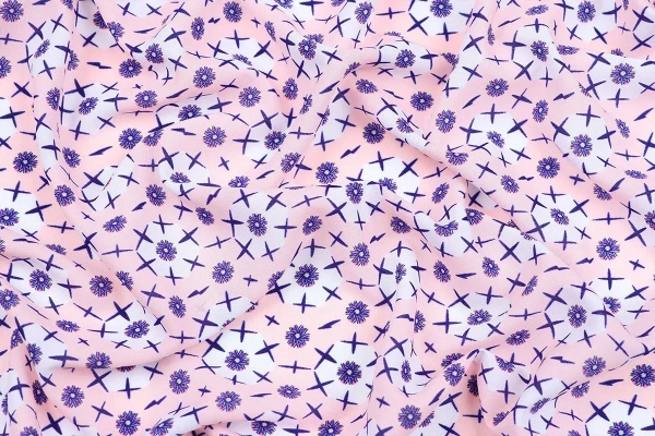 Ткань плательно-блузочная шифон, Maks Style, цветочный принт, арт. 1127 