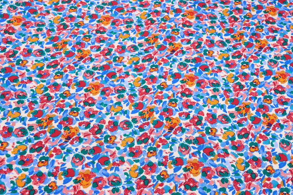 Ткань плательно-блузочная штапель, Maks Style, вискоза 100%, цветочный принт акварель, арт. MS-1237 D-LZD621048 С-2