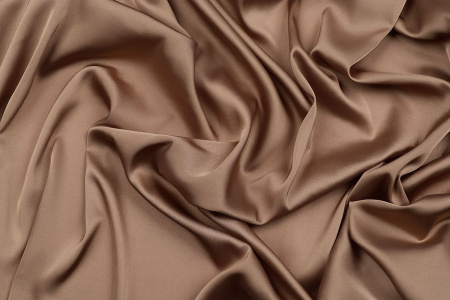Ткань плательно-блузочная однотонная Армани шелк, Maks Style, цвет коричневый, арт 1132 D-44