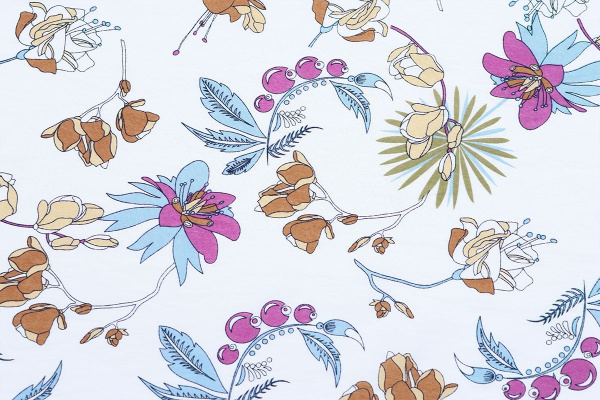 Ткань плательно-блузочная вискоза нейлон, Maks Style, вискоза 80%, нейлон 20%, цветочный принт, арт. MS- 4202 D- 201