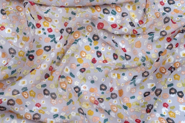 Ткань плательно-блузочная шифон, Maks Style, цветочный принт, арт.MS- 1234 D-12 C-1