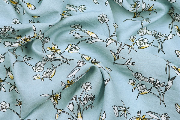 Ткань плательно-блузочная вискоза нейлон, Maks Style, вискоза 80%, нейлон 20%, цветочный принт, арт. MS- 1120 D- 6 С- 2